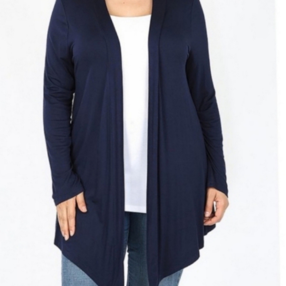 🔹️HP🔹️Navy open front cardigan size 1X, 2X - Picture 9 of 9